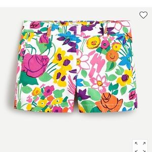 J Crew 4” Chino Short in Vibrant Garden 4 New Without Tags